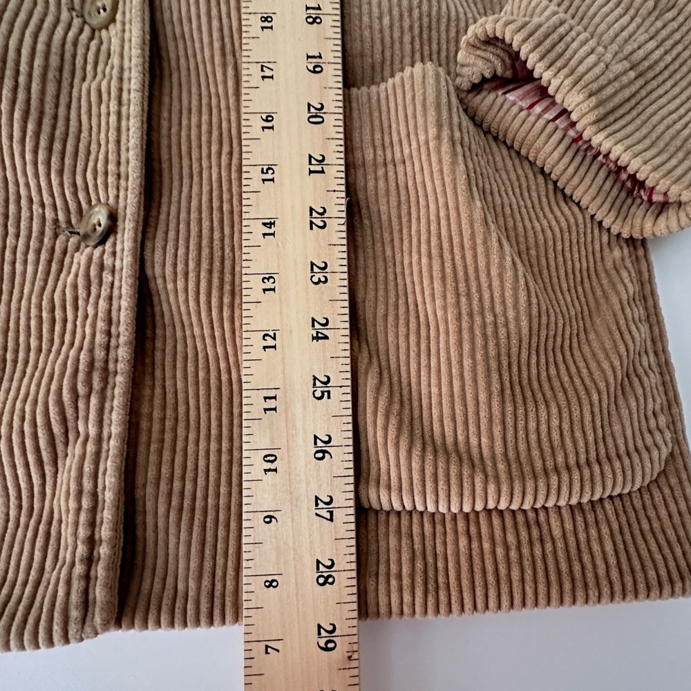 VTG J Crew Women Jacket S Tan Wide Wale Corduroy Barn Chore Coat Western Utility - Picture 8 of 10